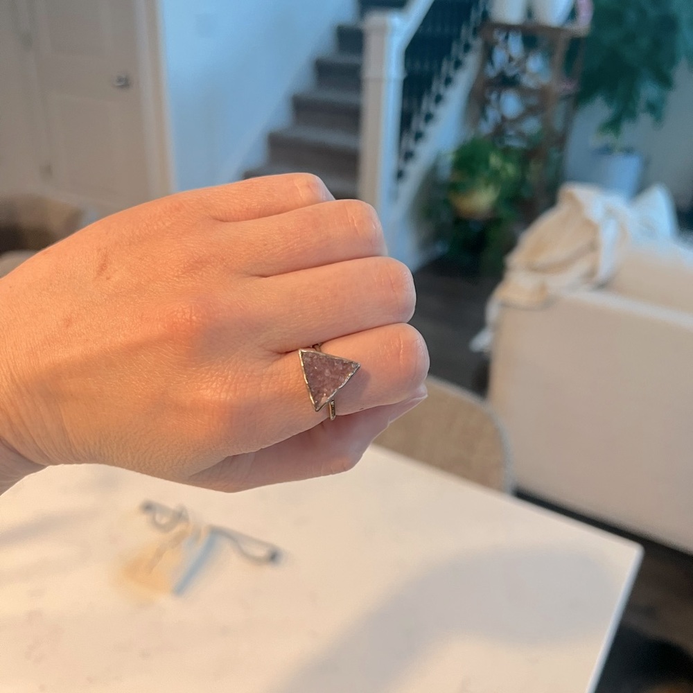 Size 7 Mickey Lynn purple druzy ring ✨